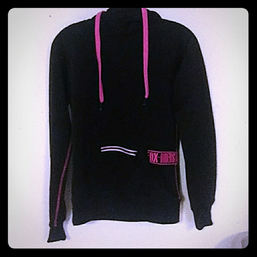 Black and hot pink fox sweatshirt